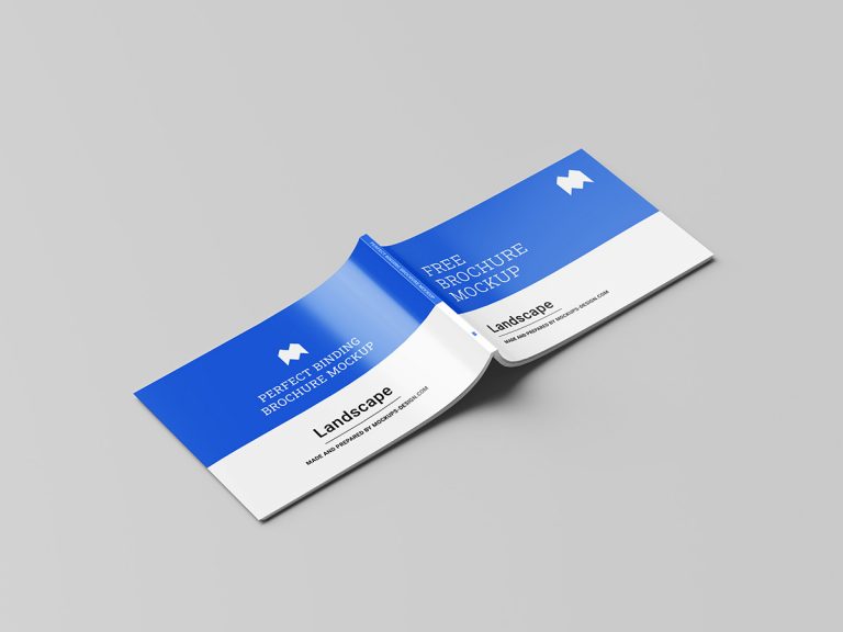 Binding Landscape Brochure Free Mockup Mockup World HQ