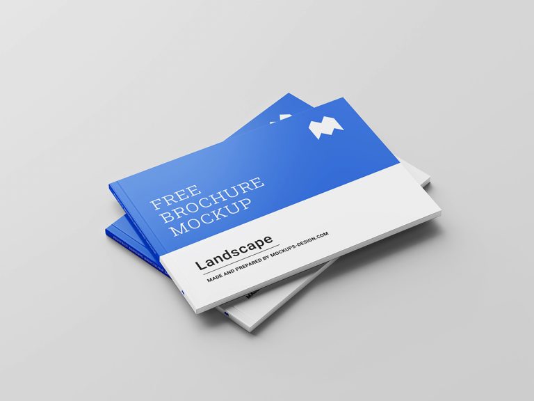 Binding Landscape Brochure Free Mockup Mockup World HQ