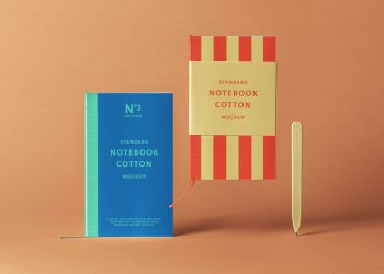 Cotton PSD Notebook Free Mockup