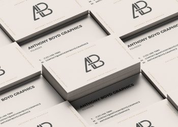 Free Stacked Business Cards PSD Mockup