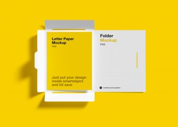 Brochure Folder with Letterhead Free Mockups
