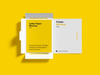 Brochure Folder with Letterhead Free Mockups