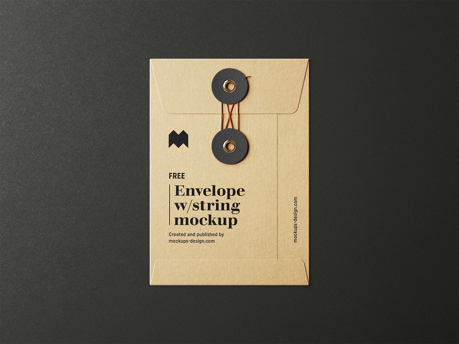 Envelope with String Free Mockup