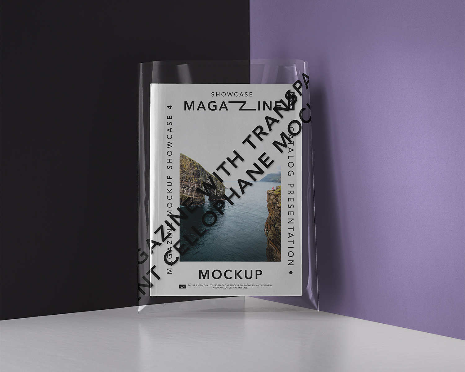 Magazine with a Transparent Cover Free Mockup