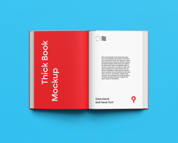 Open Book Free Mockup Top View