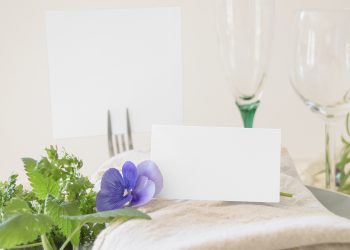 Place Card & Table Number PSD Free Mock-Up
