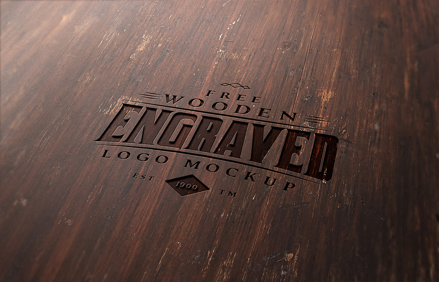 Wood Engraved Logo Free Mockup