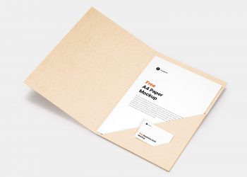 Brand Folder with A4 Paper Free Mockup