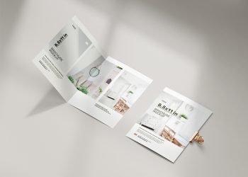 Folded 8.5 x 11 in Brochure Free Mockup