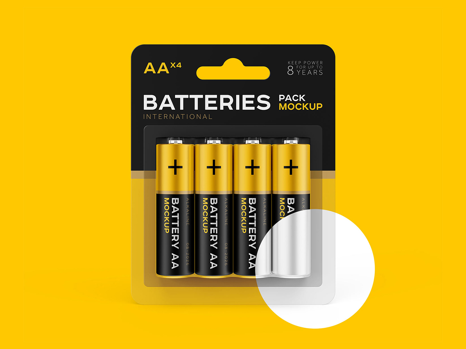 Free AA Battery Branding Mockup