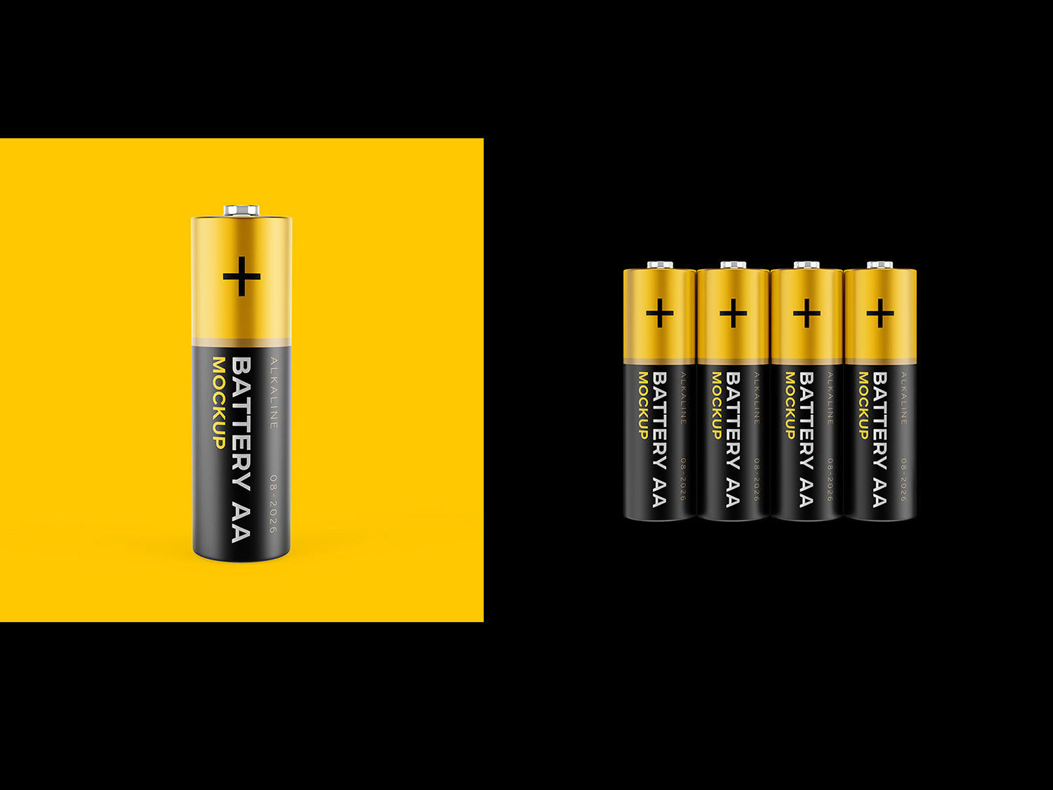 Free AA Battery Branding Mockup