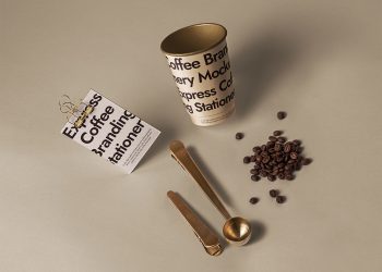 Free Branding Coffee Set Mockup