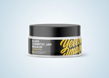 Free Glass Cosmetic Jar Mockup