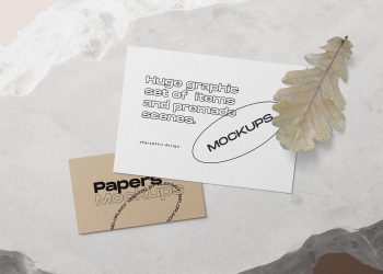 Free Invitation Card and Business Card Mockups