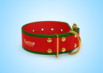 Free Linen Dog Collar Mockup