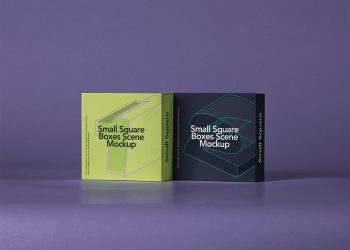 Free Small Square Box Mockup Set