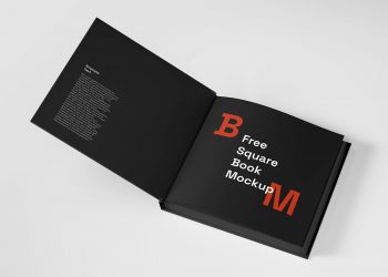 Free Square Book Mockup