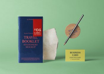 Free Travel Booklet Mockup Scene