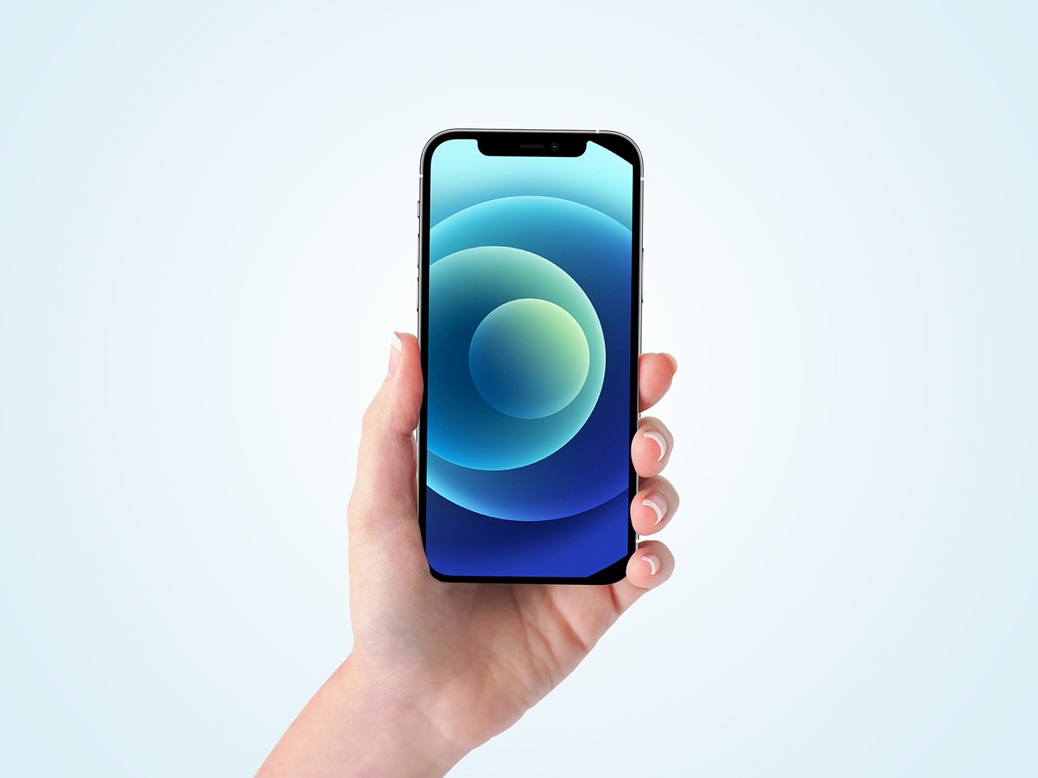 Free iPhone 12 Pro in Hand Mockup