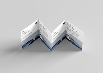 Square 4-Fold Leaflet Free Mockup