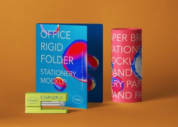 Stationery Brand Folder Free Mockup Scene