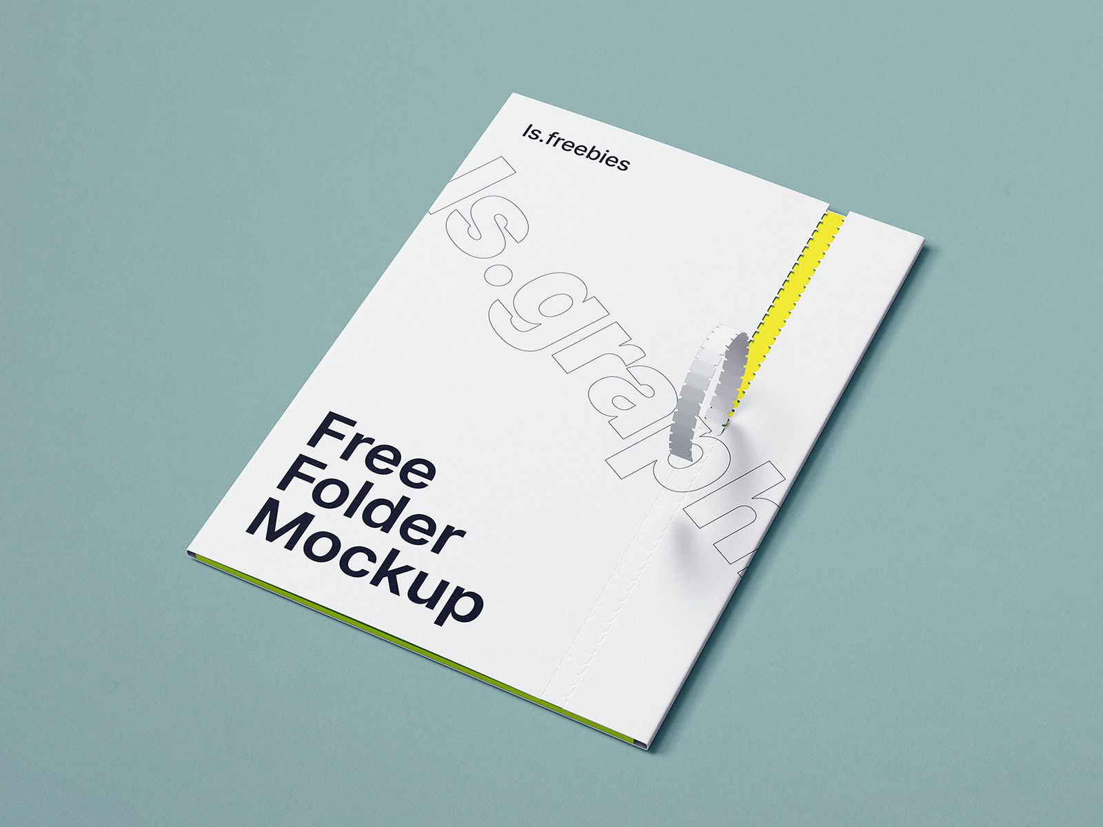 Brand Folder Free Mockup with the Perforation