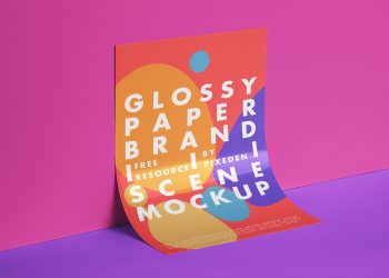 Free Glossy Paper Branding Mockup