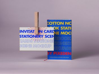 Free Notebook and Card Stationery Mockup