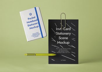 Stationery Notebook Free Mockup Scene