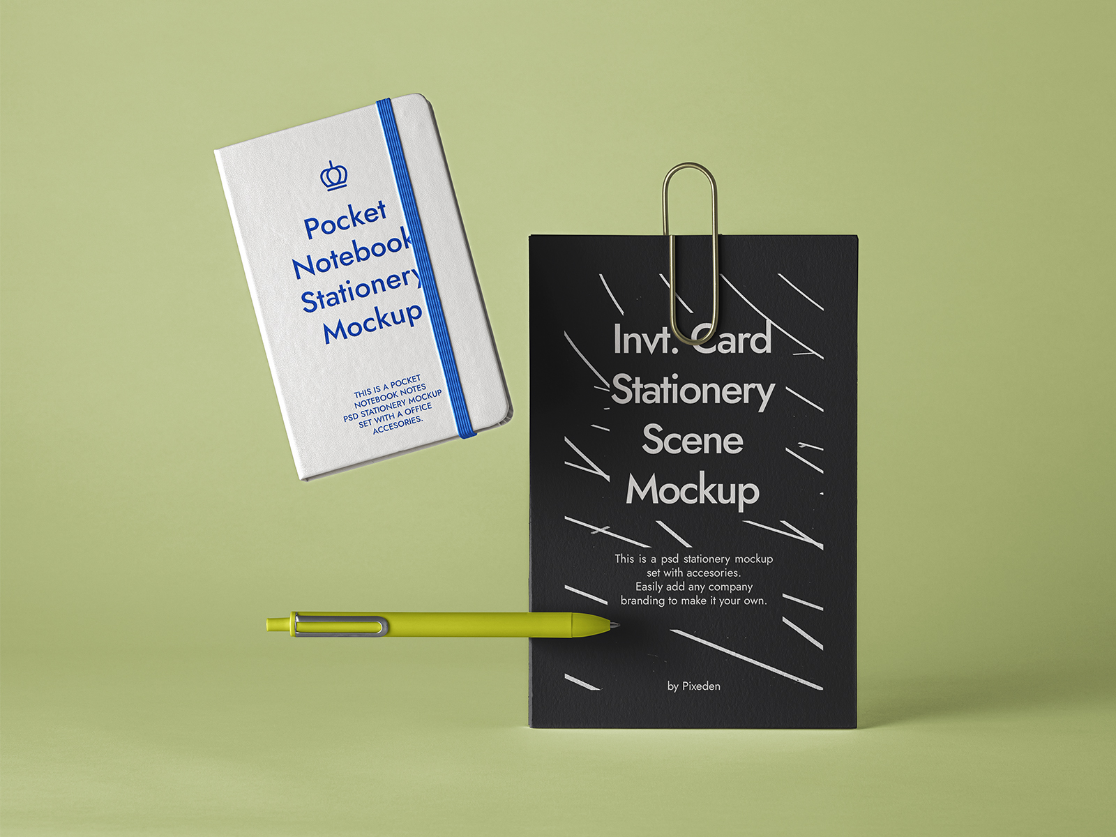 Stationery Notebook Free Mockup Scene