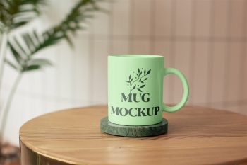 Ceramic Mug on Stand Free Mockup
