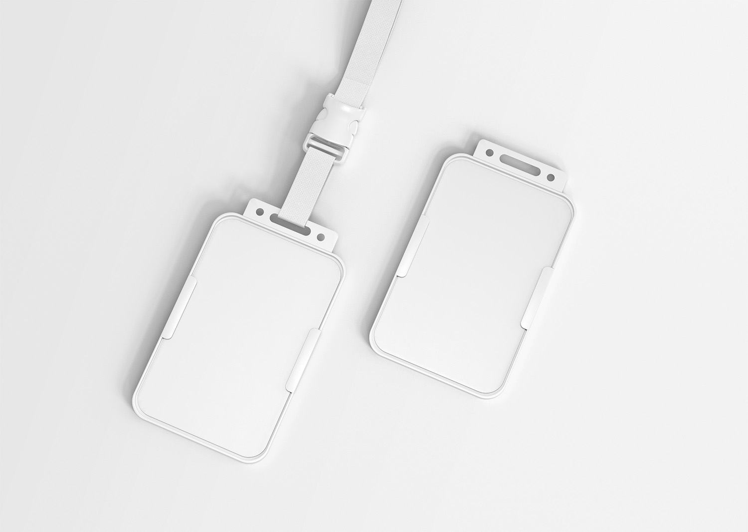 Corporate ID Card Holder with Lanyard Free Mockup