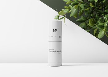 Cylindrical Cosmetic Bottle Free Mockups