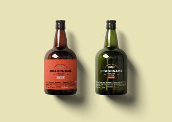 Free Rum Bottle Mockup