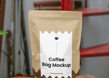 Standing Coffee Bag Free Mockup