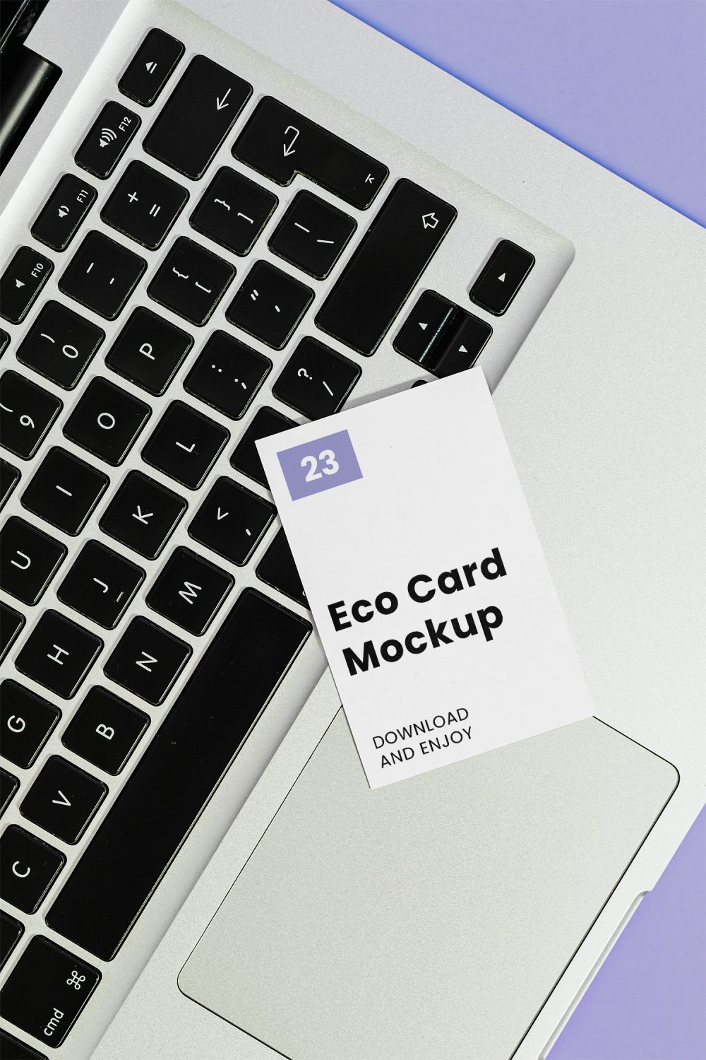 Business Card on Laptop Free Mockup