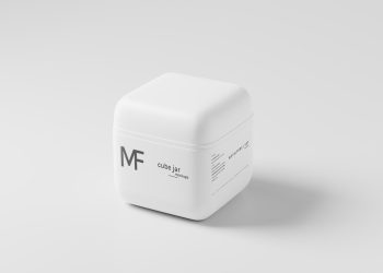 Cube Shaped Cosmetic Jar Free Mockups