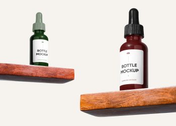 Dropper Bottle on Shelf Free Mockups