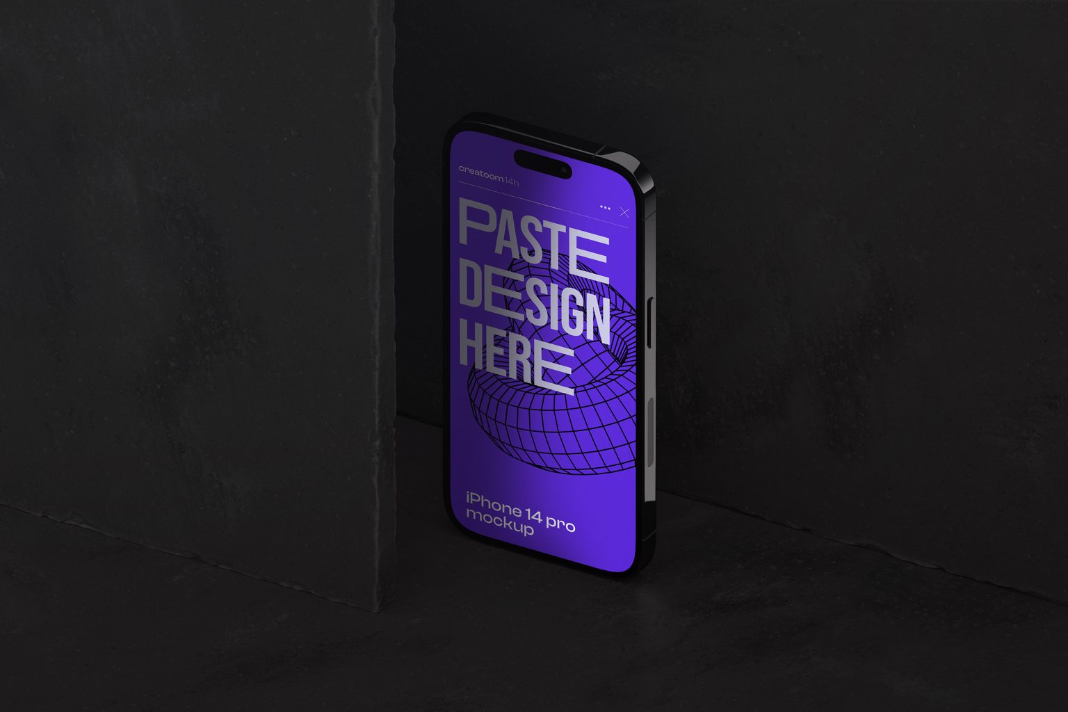 Iphone 14 Pro Mockup on Stone Free Mockup | Mockup World HQ