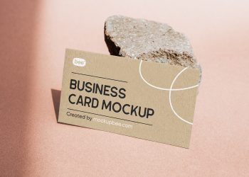 Leaning Business Card Free Mockup