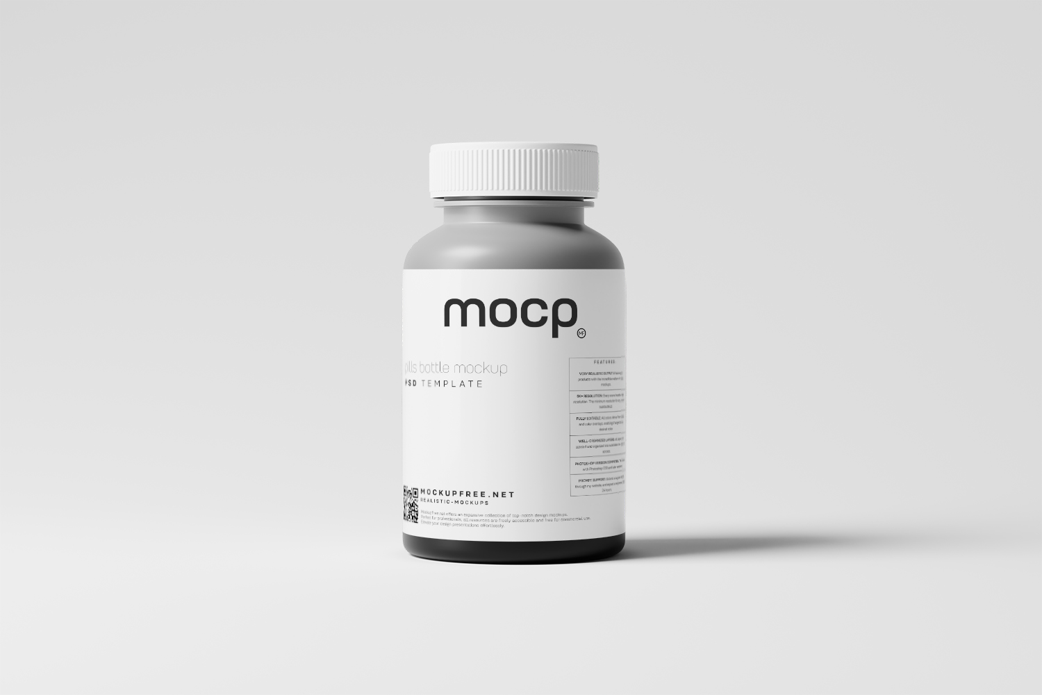 Semi Transparent Pills Bottle Free Mockups
