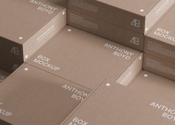 Stacked Boxes Free Mockup