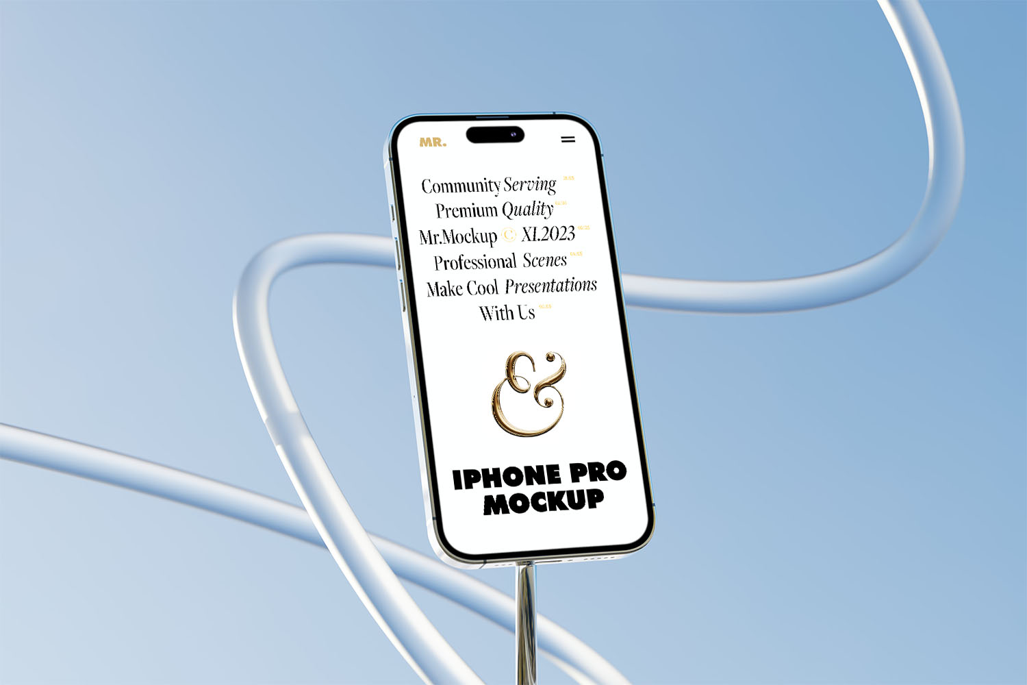 iPhone 14 on Tripod Free Mockup