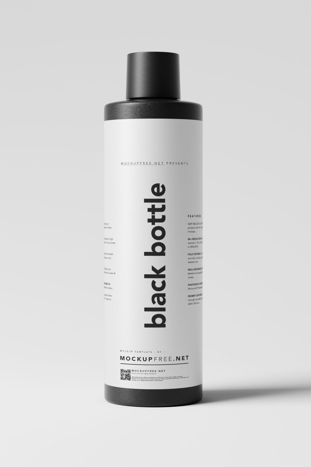 Black Matte Plastic Bottle Free Mockups