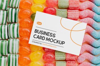 Business Card on Candies Free Mockup