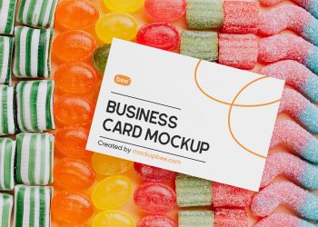 Business Card on Candies Free Mockup
