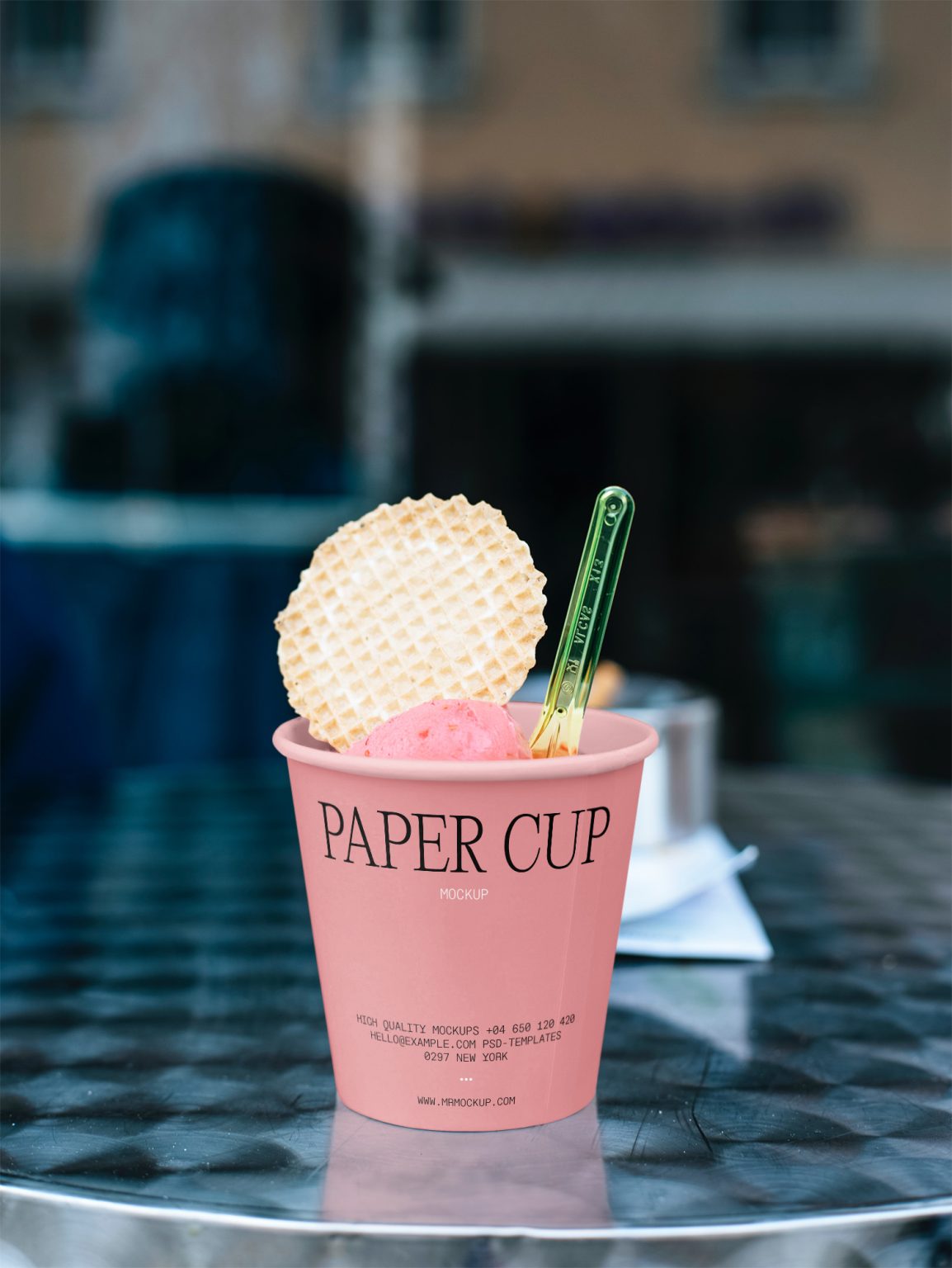 Ice Cream Paper Cup Free Mockup | Mockup World HQ