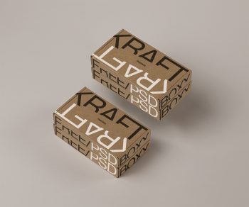 Kraft Boxes Packaging Free Mockup