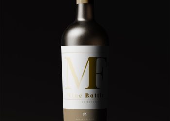 Wine Bottle Close-up Free Mockups